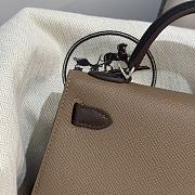 Hermes Mini Kelly Bag Tricolor Etoupe Ecorce Silver 19cm - 3