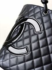 Chanel Cambon Tote Bag Leather Full Black 41x23x14cm - 4