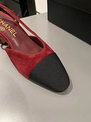 Chanel Slingback Red Suede Heel 5cm - 5