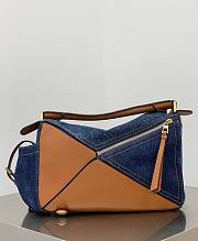 Loewe Puzzle Tan Blue Medium Denim Bag 29x12x19cm - 5