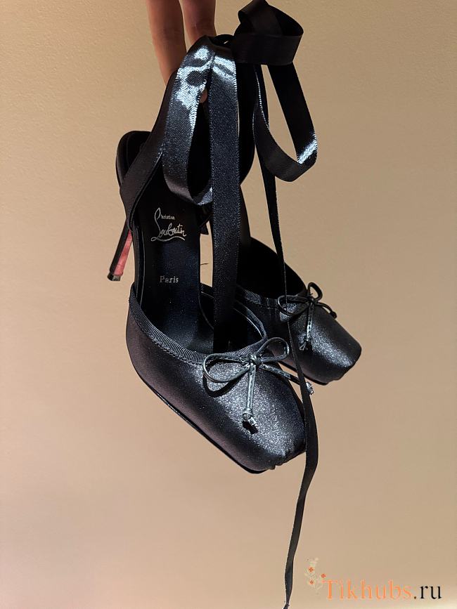 Christian Louboutin Cassia Lace Up 100mm Black Pumps - 1