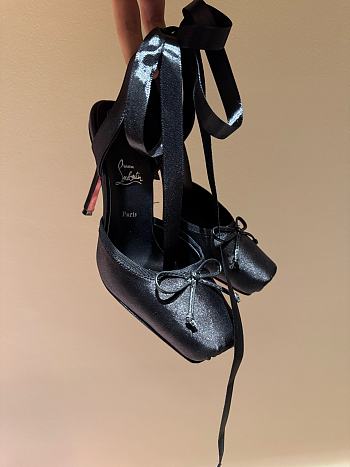 Christian Louboutin Cassia Lace Up 100mm Black Pumps