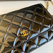 Chanel Wallet On Chain Woc Black Patent Gold 19.5x12x3.5cm - 6