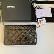 Chanel Wallet On Chain Woc Black Patent Gold 19.5x12x3.5cm - 4