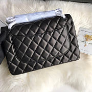 Chanel Jumbo Flap Bag Full Black Lambskin 30cm - 6