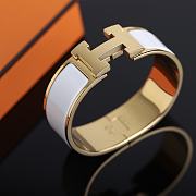 Hermes White Bracelet Gold - 1