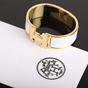 Hermes White Bracelet Gold - 3