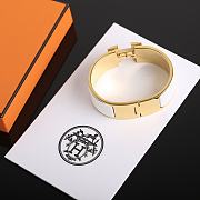 Hermes White Bracelet Gold - 2