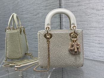 Dior Mini Lady Bag White Resin Pearls 17cm