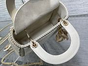 Dior Mini Lady Bag White Resin Pearls 17cm - 6