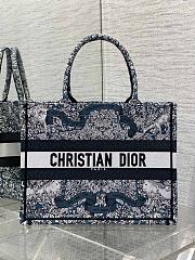 Dior Medium Book Tote Bag Latte Blue 36cm - 1