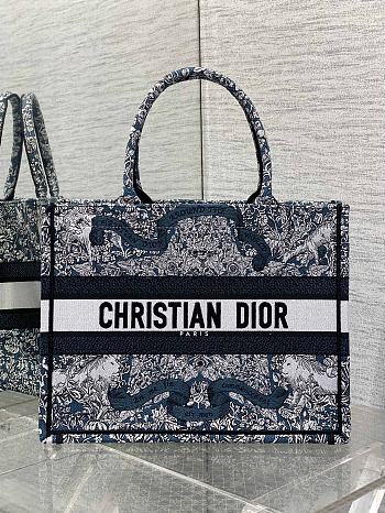 Dior Medium Book Tote Bag Latte Blue 36cm