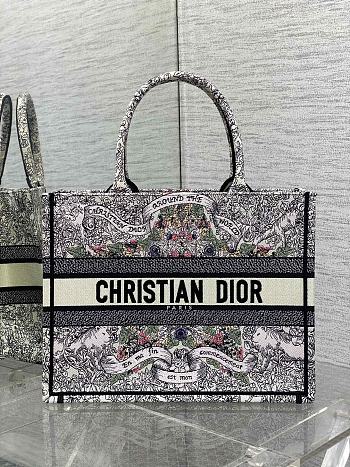 Dior Medium Book Tote Bag Latte Multicolor 36cm