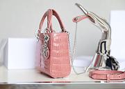 Dior Mini Lady Crystal Matte Alligator Pink 17cm - 5