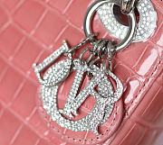 Dior Mini Lady Crystal Matte Alligator Pink 17cm - 2