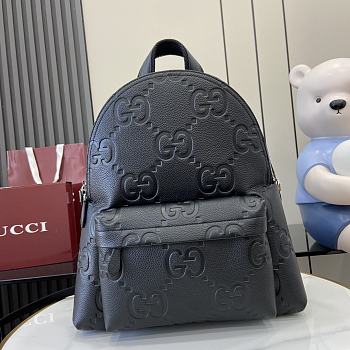 Gucci Medium Jumbo GG Backpack Black 35.5x40x17cm