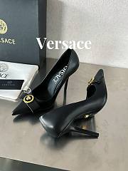 Versace Gianni Ribbon Pumps Black Heel 10cm - 3