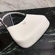 Prada Cleo Brushed Leather White Shoulder Bag 27x18x4cm - 3