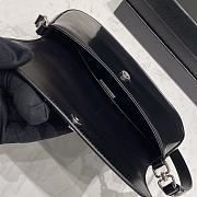 Prada Cleo Brushed Leather Shoulder Bag Black 22x15.5x4cm - 5