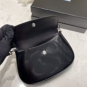 Prada Cleo Brushed Leather Shoulder Bag Black 22x15.5x4cm - 4