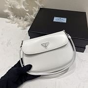 Prada Cleo Brushed Leather Shoulder Bag White 22x15.5x4cm - 1