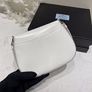 Prada Cleo Brushed Leather Shoulder Bag White 22x15.5x4cm - 4