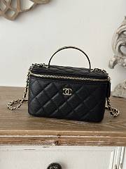 Chanel Vanity Top Handle Black Caviar 17x9.5x8cm - 1