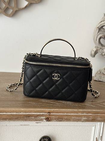 Chanel Vanity Top Handle Black Caviar 17x9.5x8cm