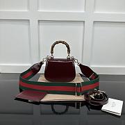 Gucci Bamboo 1947 Mini Top Handle Bag Red Wine 17x12x7.5cm - 6