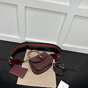 Gucci Bamboo 1947 Mini Top Handle Bag Red Wine 17x12x7.5cm - 5