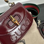 Gucci Bamboo 1947 Mini Top Handle Bag Red Wine 17x12x7.5cm - 3