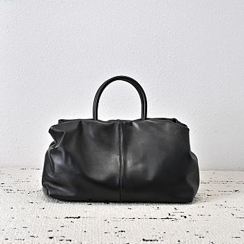 The Row Elio Bourse Bag Black Leather 44x20x36cm