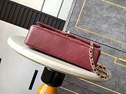 Chanel Medium Flap Bag Lambskin Red Wine Gold 25cm - 4