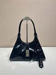 Prada Medium Leather Tote Bag Black 30.5x17.5x9cm - 1