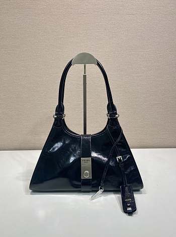 Prada Medium Leather Tote Bag Black 30.5x17.5x9cm