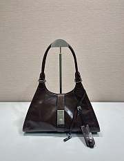 Prada Medium Leather Tote Bag Dark Brown 30.5x17.5x9cm - 1