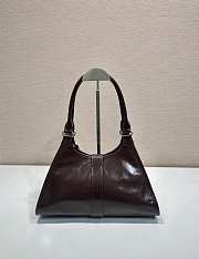 Prada Medium Leather Tote Bag Dark Brown 30.5x17.5x9cm - 2