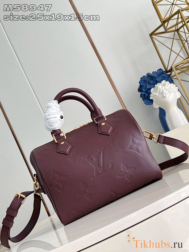 Louis Vuitton LV Speedy Bandoulière 25 Red Wine 25x19x15cm - 1