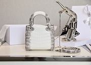 Dior Mini Lady Bag Crocodile White 17cm - 5