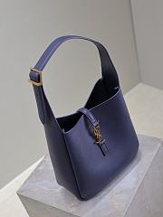 YSL LE 5 À 7 Small Navy Blue Leather 23x22x8.5cm - 5