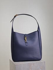 YSL Le 5 À 7 Large Grained Leather Navy Blue 30x31x13cm - 1