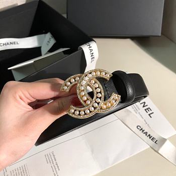 Chanel Black Belt Gold 3cm