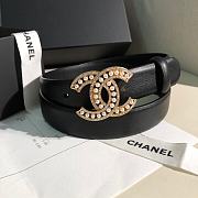 Chanel Black Belt Gold 3cm - 5