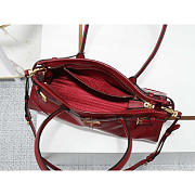 Prada Medium Leather Handbag Red Wine 32x15.5x12cm - 6