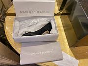 Manolo Blahnik Hangisi 10mm Black Satin Pumps - 5