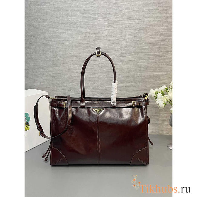 Prada Extra Large Leather Dark Brown 42x30x12cm - 1