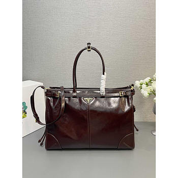 Prada Extra Large Leather Dark Brown 42x30x12cm