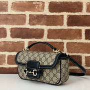 Gucci Horsebit 1955 Soft Small Top Handle Bag Black Beige - 4