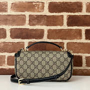 Gucci Horsebit 1955 Soft Small Top Handle Bag Black Beige - 3