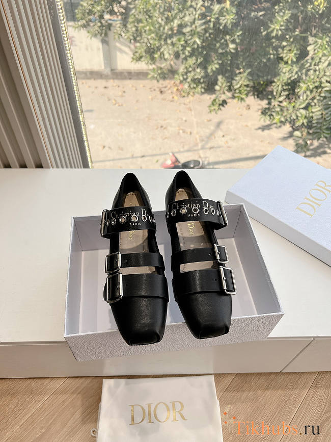 Dior Punk Ballet Flat Black Supple Calfskin - 1